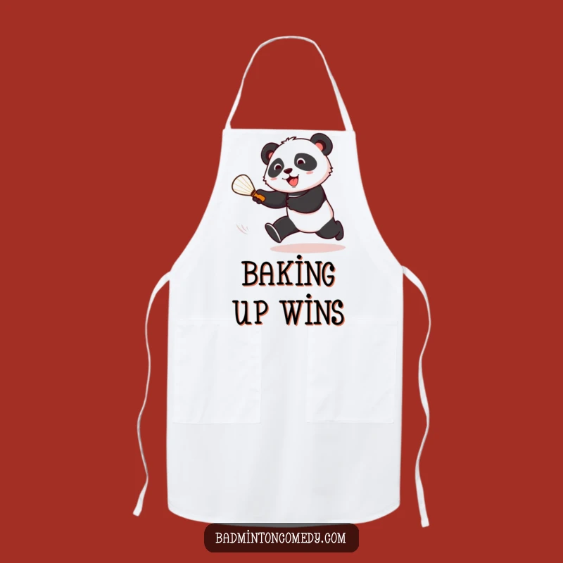 Funny Panda Badminton Apron: Hilarious Kitchen Wear for Court Chaser Fans