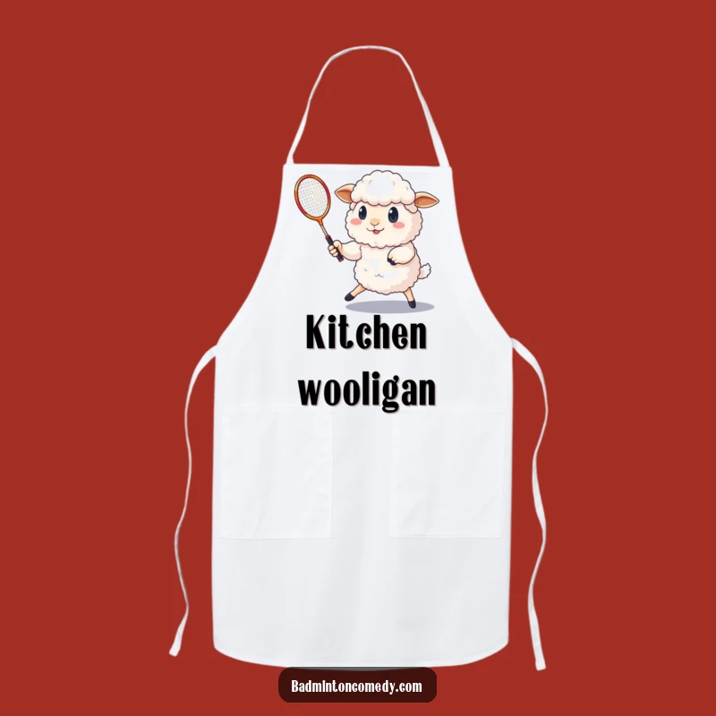 Funny Sheep Badminton Apron: Determined Ewe Shuttlecock Cooking Gear, Hilarious Kitchen Gift