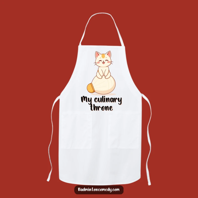 Funny Cat Apron: Shuttlecock King, Humorous Kitchen Gift