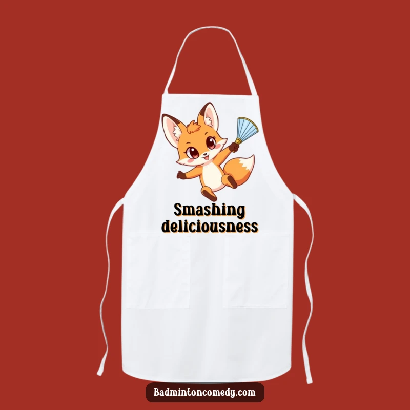 Funny Fox Smash Apron - Kitchen Badminton Gear for Hilarious Gift Fun