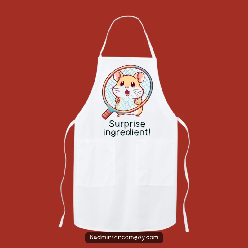 Funny Hamster Badminton Surprise Apron: Cook with Cute and Comical Style
