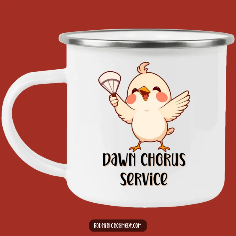 Funny Bird Badminton Camping Mug: Adventure Fuel with Avian Charm