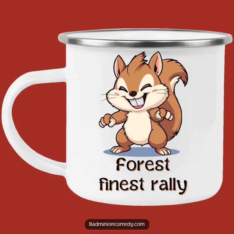 Funny Squirrel Smash Camper Mug - Outdoor Adventures with Grinning Rodent's Power