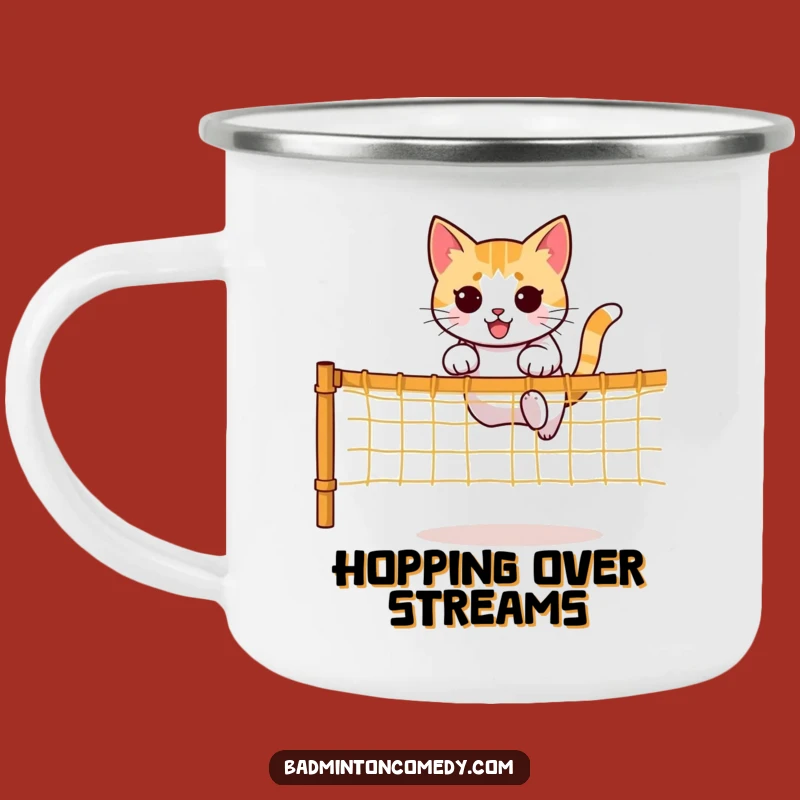 Funny Cat Camping Mug: Athletic Jumper, Perfect Outdoor Gift