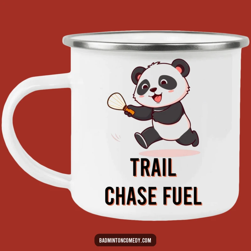 Funny Panda Badminton Camping Mug: Durable & Hilarious Court Chaser Outdoor Gift