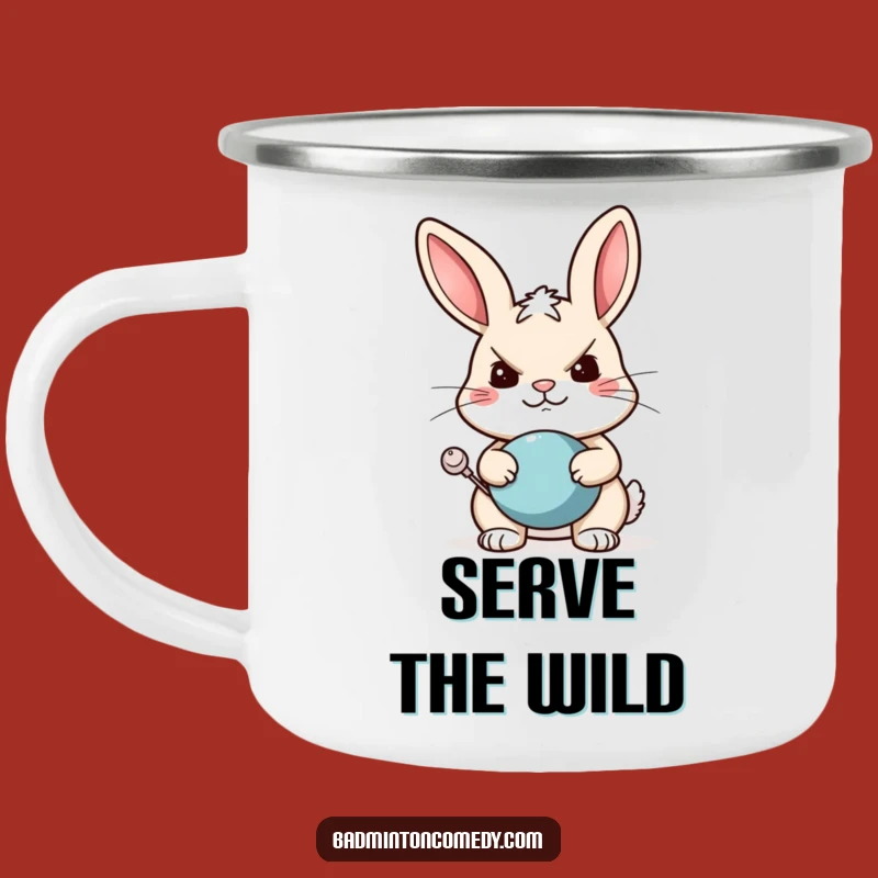 Funny Rabbit Tennis Camping Mug - Durable and Hilarious Outdoor Gift