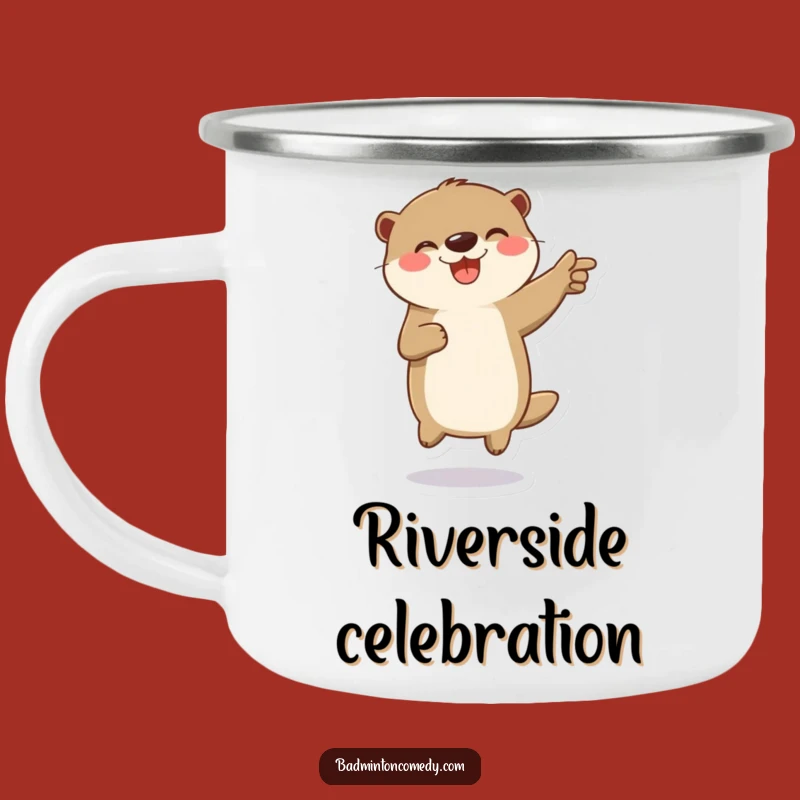 Funny Otter Badminton Camping Mug: Durable Jump Cup, Perfect Funny Gift for Hikers