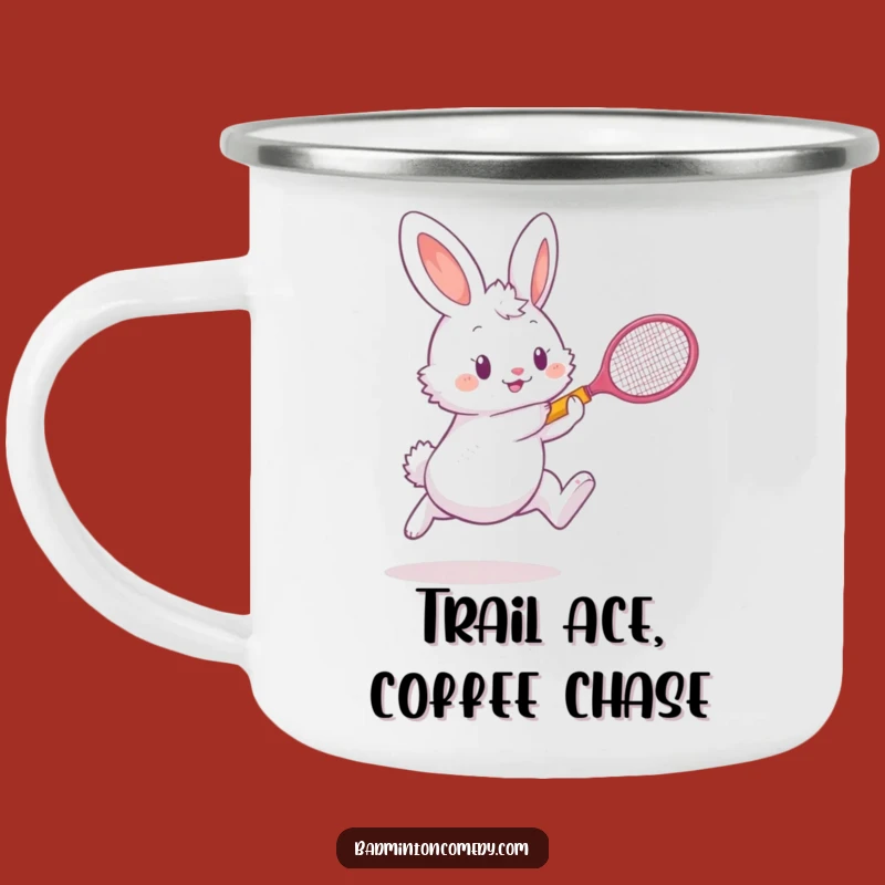 Funny Bunny Badminton Camping Mug: Rugged and Hilarious Outdoor Gear, Great Funny Gift!