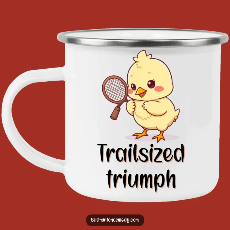Funny Chick Badminton Camping Mug: Durable Bird Shuttlecock Cup, Great Outdoor Gift