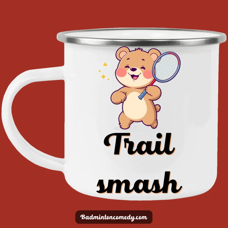 Funny Bear Badminton Adventure Mug - Rugged & Hilarious Outdoor Gift