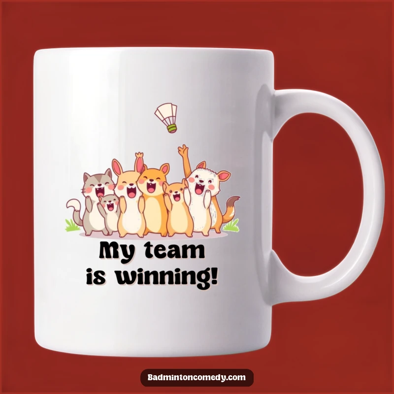 Funny Animal Sports Fan Mug - Hilarious Badminton Cheer Gift for Enthusiasts