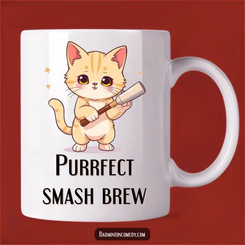 Funny Cat Smash Artist Mug - Hilarious Tennis Player Gift for Cat Lovers