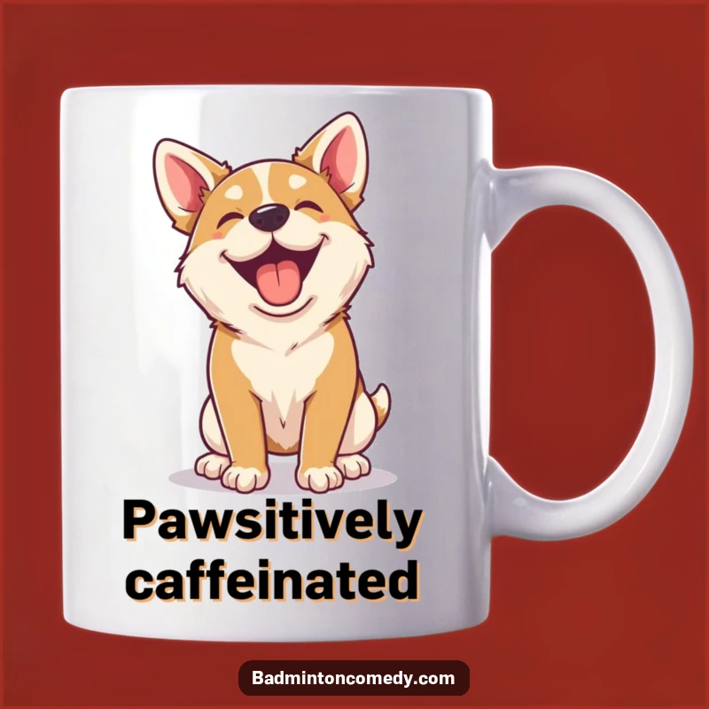 Funny Dog Badminton Mug - Happy Panting Rally Fun Gift for Dog Lovers
