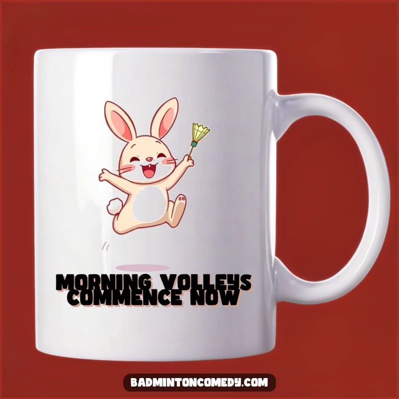Funny Rabbit Badminton Champ Mug: Hilarious Gift for Badminton Lovers