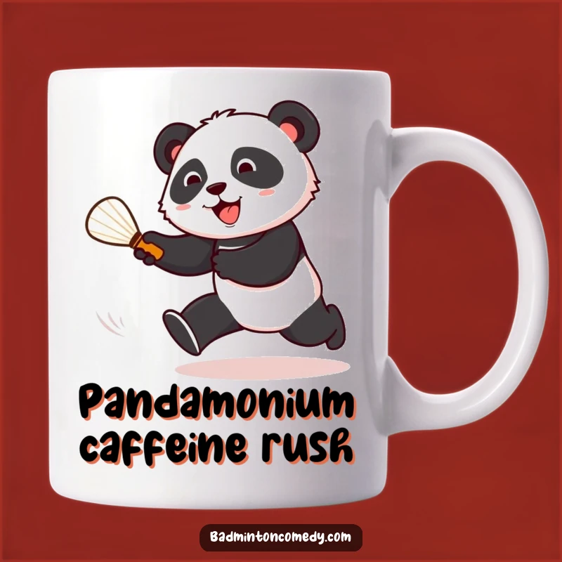 Funny Panda Badminton Mug: Playful Court Chaser as a Hilarious Sports Gift