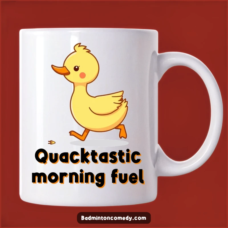 Funny Duck Badminton Mug - Playful Waddle Gift for Badminton Lovers