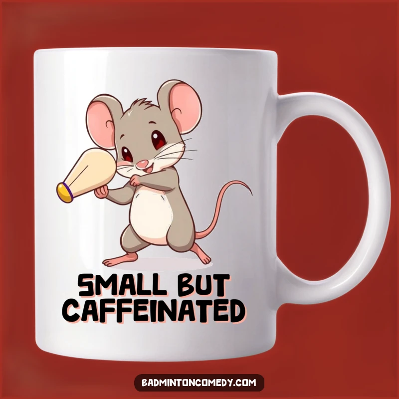 Funny Mouse Shuttlecock Speed Mug: Hilarious Badminton Player Gift for Racqueteers
