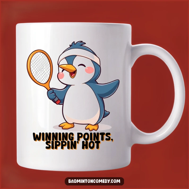 Funny Penguin Racket Joy Mug: The Ultimate Humorous Gift for Tennis Lovers