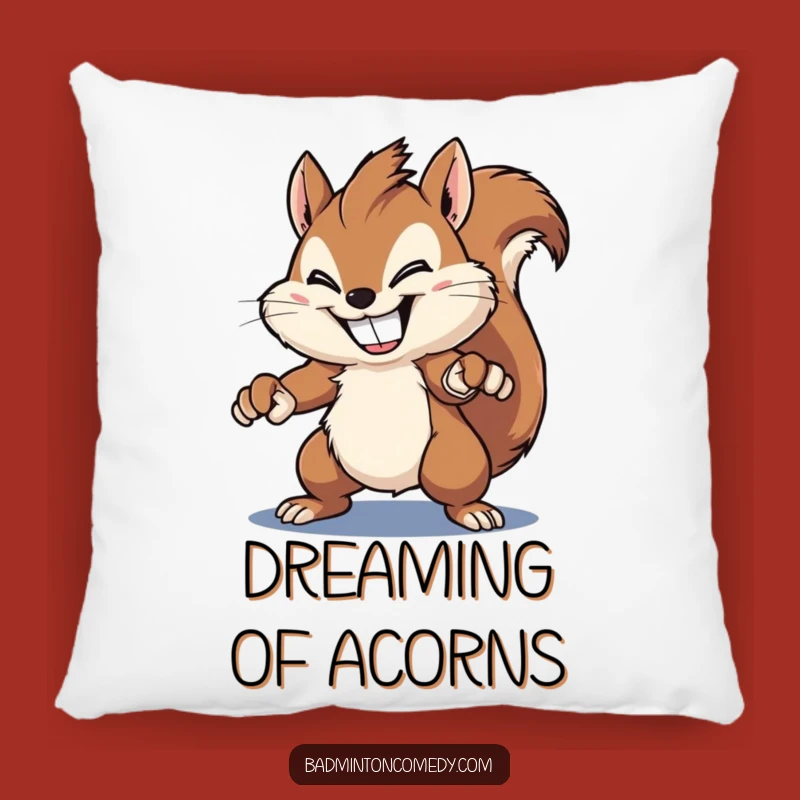 Funny Squirrel Smash Cushion - Cuddle Up with Grinning Rodent's Powerful Shot Pillow