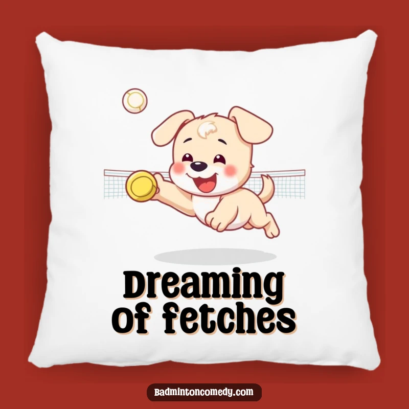 Funny Puppy Badminton Pillow: Soft Dive Cushion, Comfy Funny Gift Accent