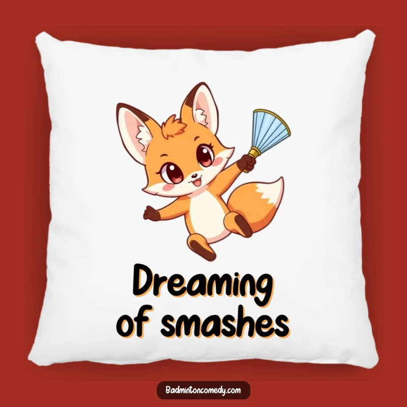 Funny Fox Smash Pillow - Cozy Badminton Cushion for Hilarious Gift Comfort