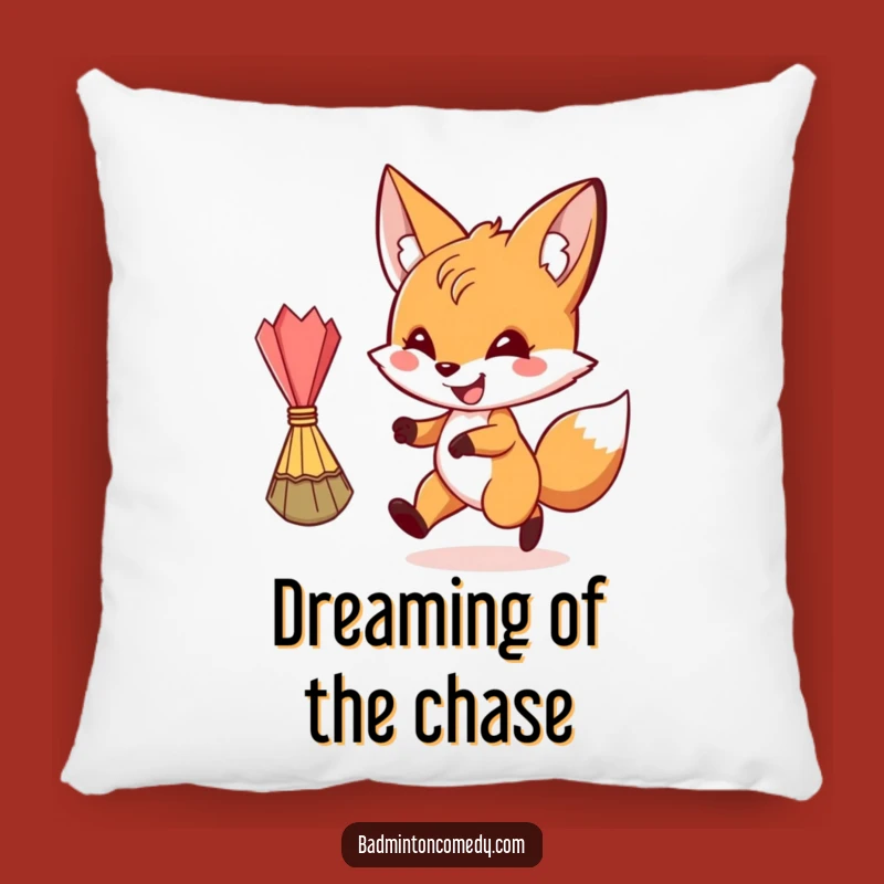 Funny Fox Badminton Pillow: Soft and Playful Cushion, Great Funny Gift!