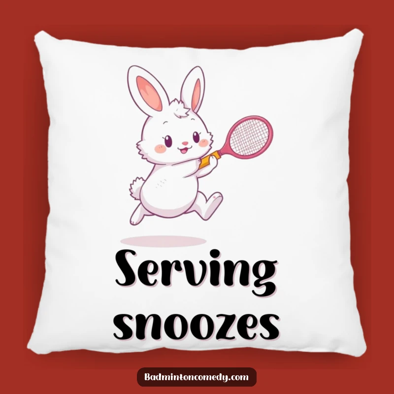 Funny Bunny Badminton Pillow: Soft and Hilarious Cushion, Wonderful Funny Gift!