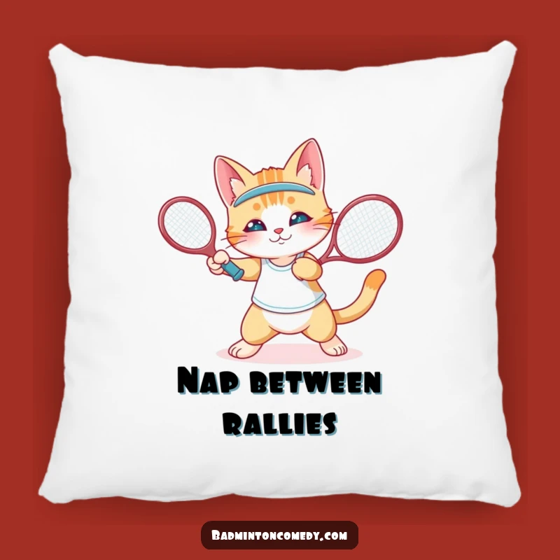 Funny Cat Badminton Pillow: Soft and Elegant Cushion, Great Funny Gift!