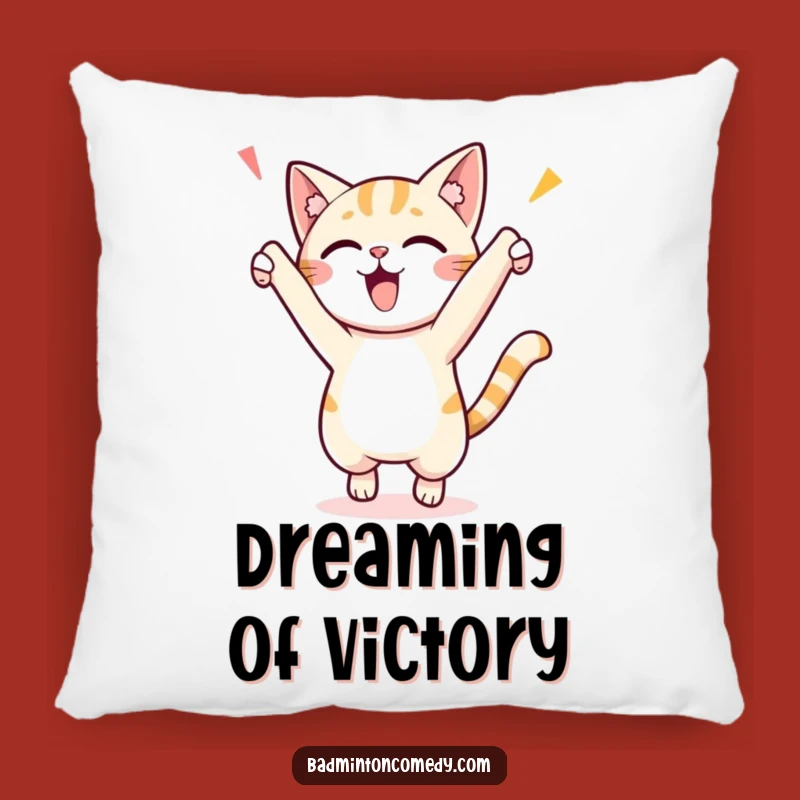 Funny Cat Pillow: Jumping Feline Celebration, Cozy Comfort Gift
