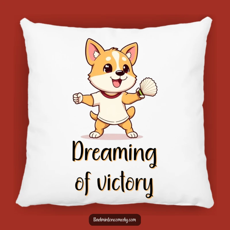Funny Dog Badminton Smash Pillow: Cozy Comfort with Hilarious Athletic Design