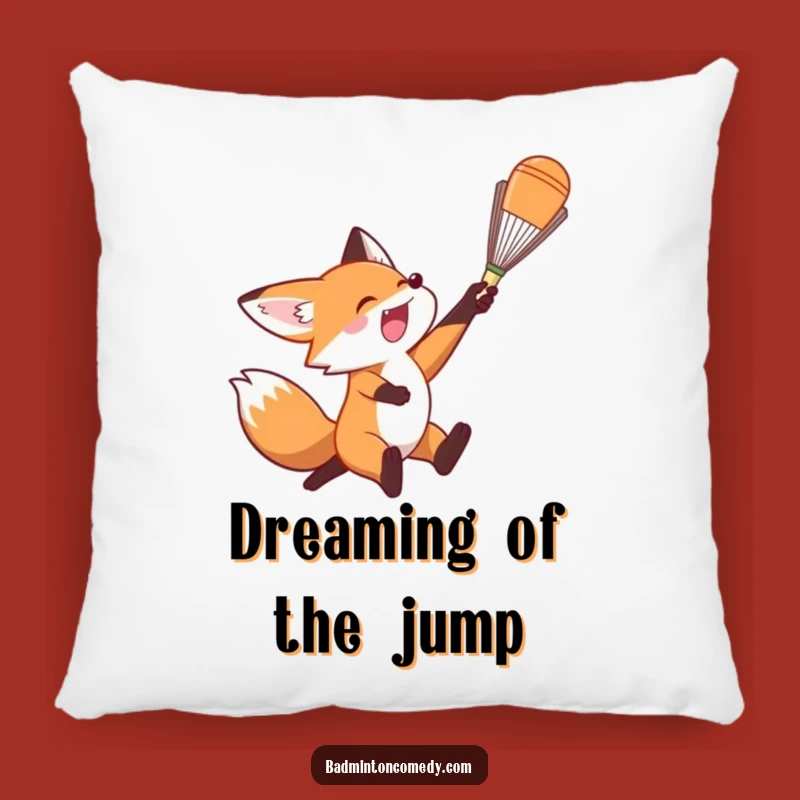 Funny Fox Badminton Smash Pillow: Comfy Support for Your Game