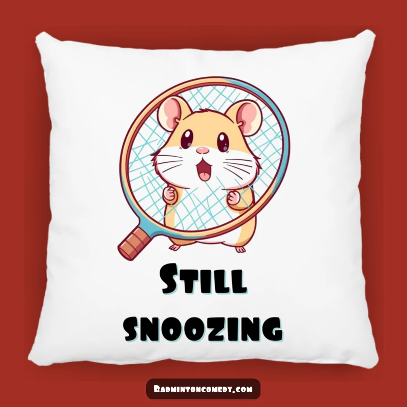 Funny Hamster Badminton Surprise Pillow: Soft Comfort, Hilarious Design