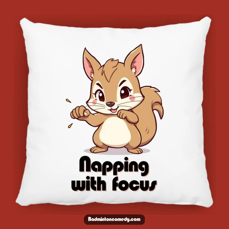 Funny Squirrel Aim Pillow - Cozy Cushion for Badminton Focus Fans