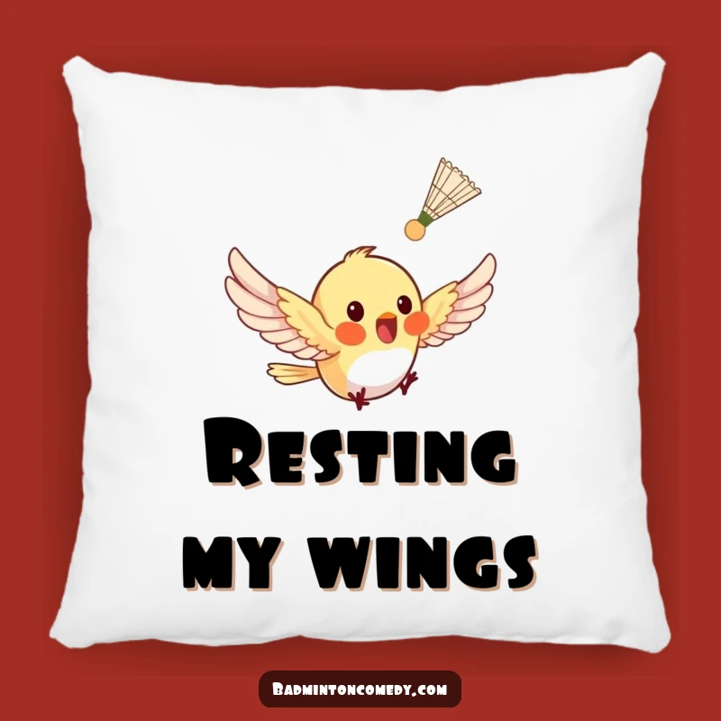 Funny Bird Badminton Pillow - Cozy Fluttering Comfort & Humor Gift