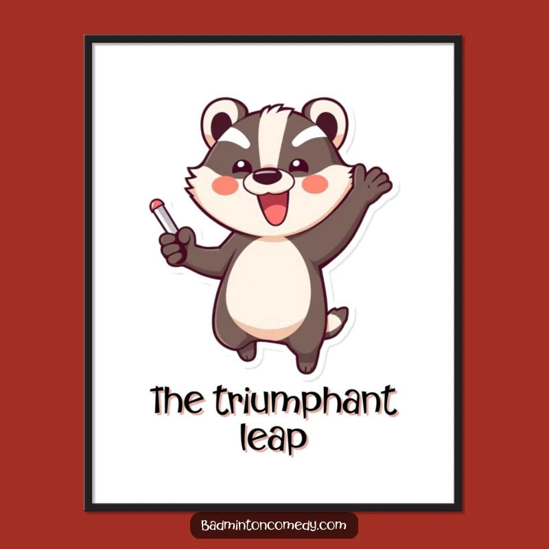 Funny Badger Triumph Digital Art - High-Res Badminton Celebration Decor