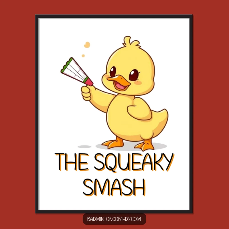 Funny Duck Toy Digital Art - High-Res Badminton Decor