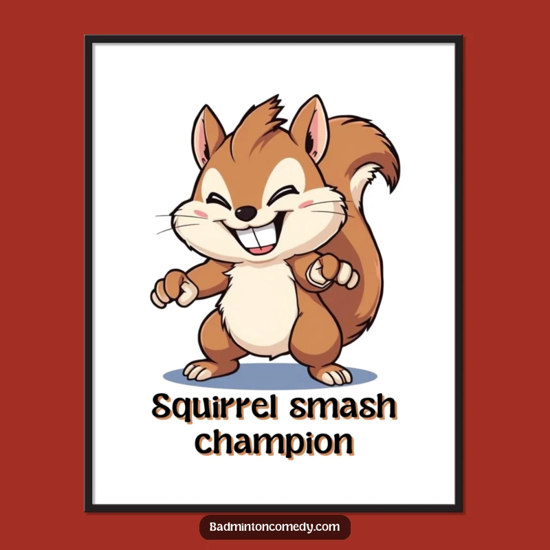 Funny Squirrel Smash Digital Art - Instant Grinning Rodent's Powerful Badminton Art