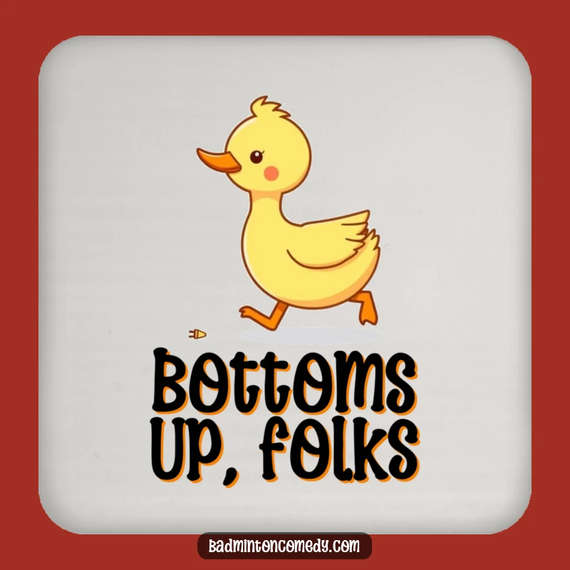 Funny Duck Badminton Coaster - Protect Surfaces with Shuttlecock Humor Gift