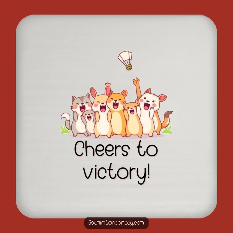 Funny Animal Coaster Set - Badminton Shuttlecock Cheer Protection, Hilarious Funny Gift