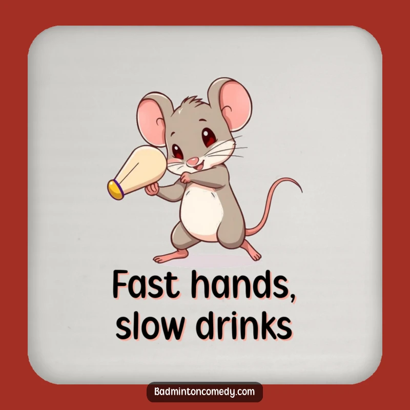 Funny Mouse Shuttlecock Speed Coaster: Humorous Badminton Drink Protector Gift