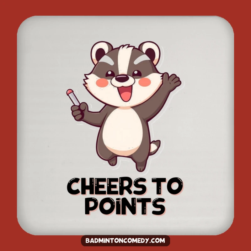 Funny Badger Triumph Coaster - Protect Surfaces with Hilarious Celebration