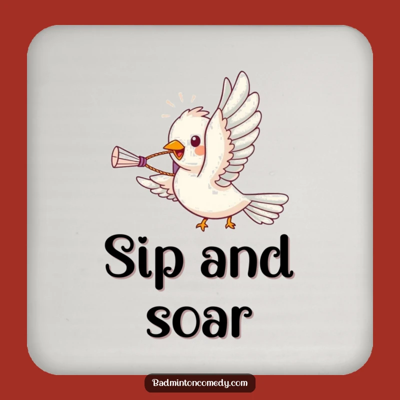 Funny Bird Badminton Ace Coaster: Protect Surfaces with Feathered Fun