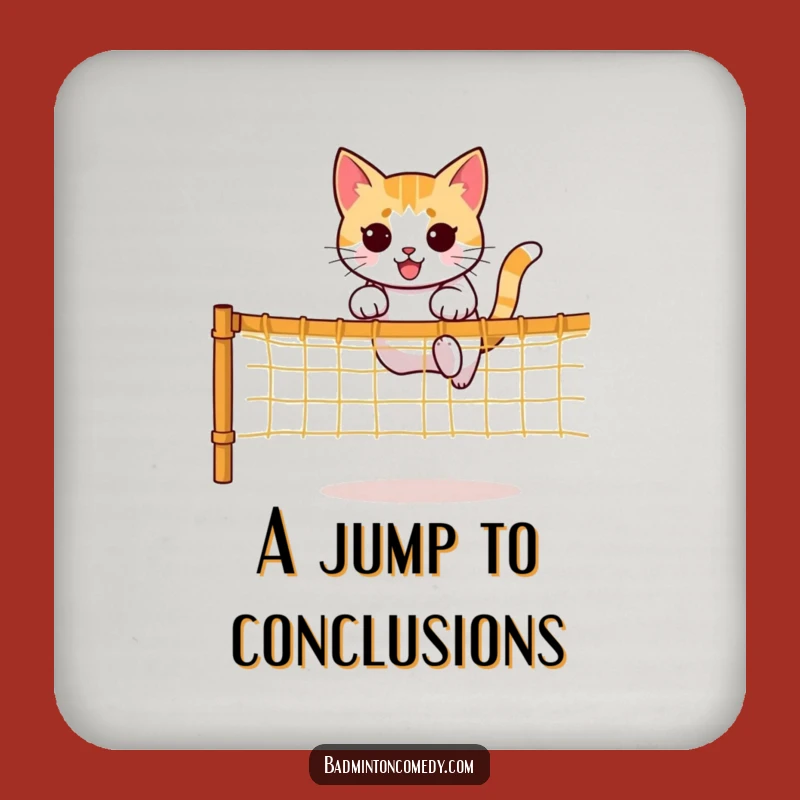Funny Cat Coaster: Net Jumper, Perfect Table Gift
