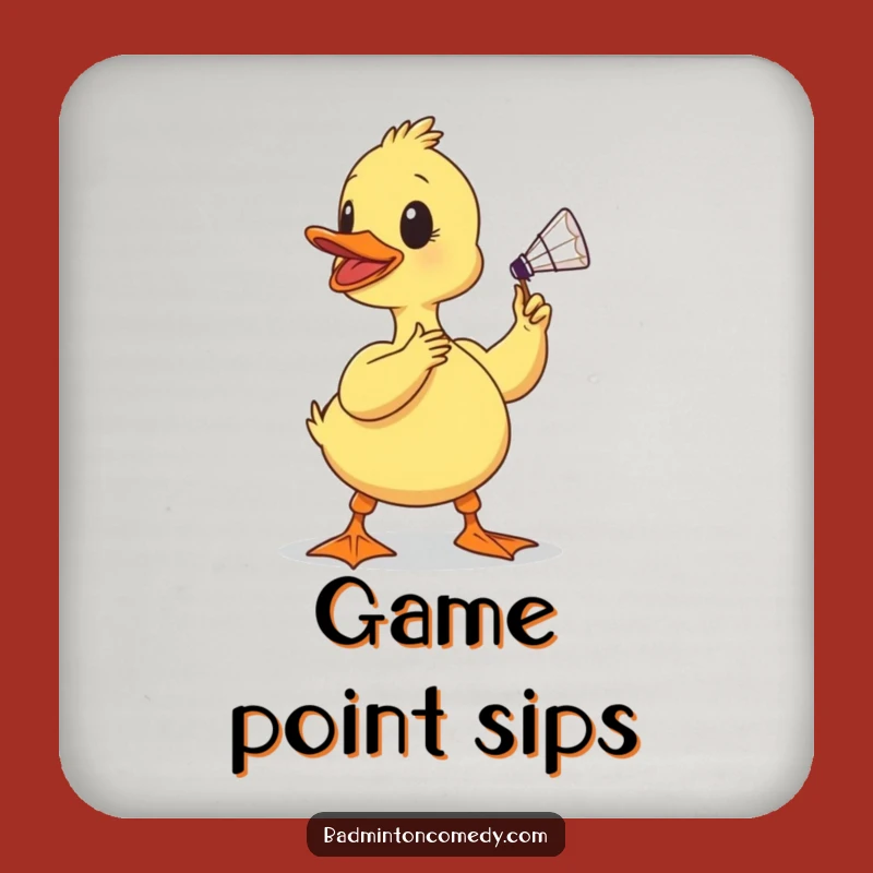 Funny Duckling Badminton Coaster - Protect Surfaces with a Determined Birdy's Comical Smash