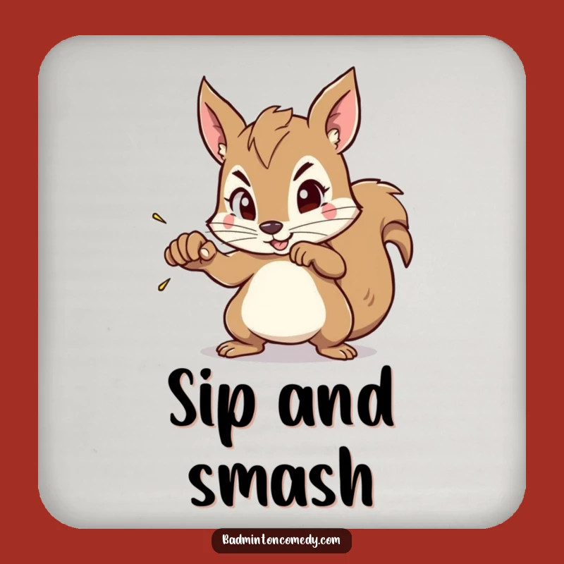 Funny Squirrel Aim Coaster - Protect Surfaces with Hilarious Focus