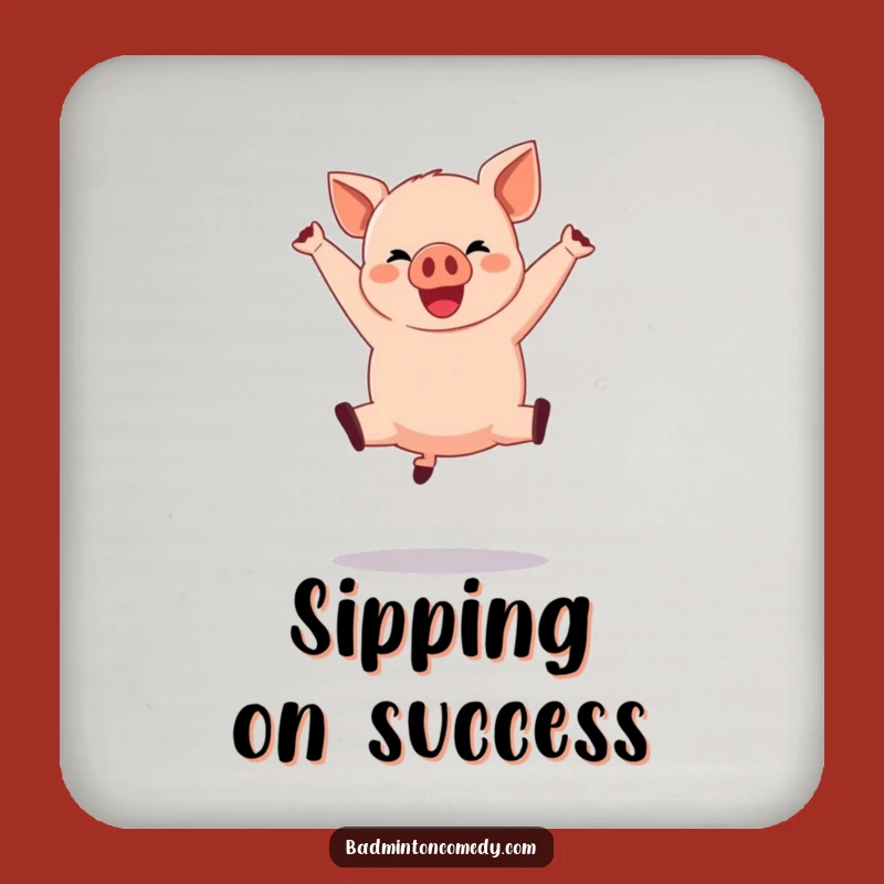 Funny Pig Basketball Coaster: Protect Surfaces with Fun