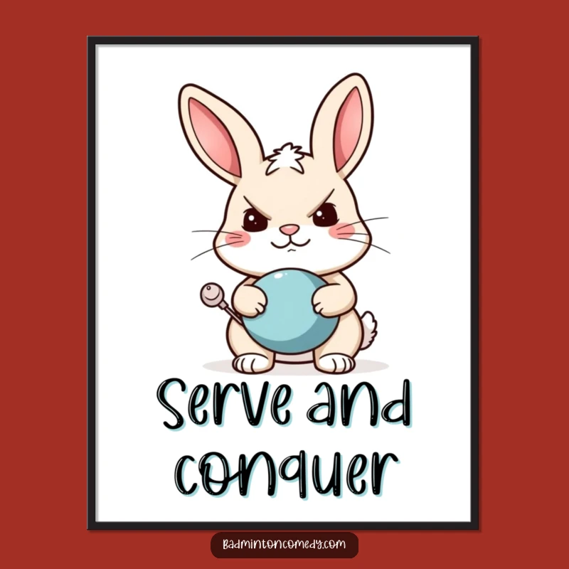 Funny Rabbit Tennis Poster - Hilarious Sports Decor, Perfect Gift