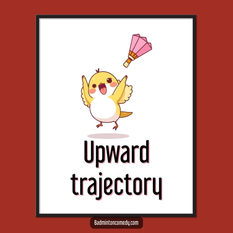 Funny Bird Badminton Poster: Lively Shuttlecock Art Print, Hilarious Wall Decor Gift