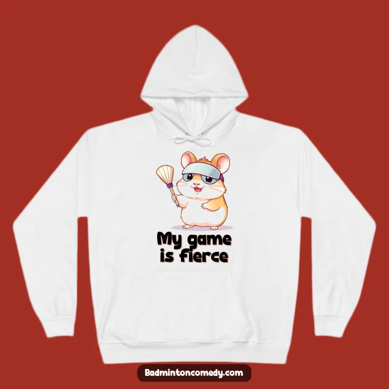 Cozy Funny Hamster Badminton Hoodie: Stay Warm with This Hilarious Sports Fan Gift