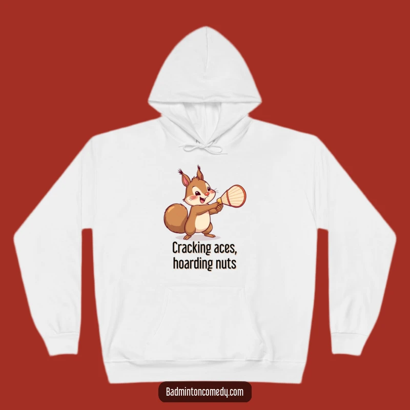 Funny Squirrel Badminton Champ Hoodie - Cheerful Mighty Swing Gift